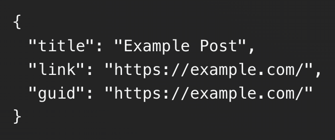 Example RSS payload