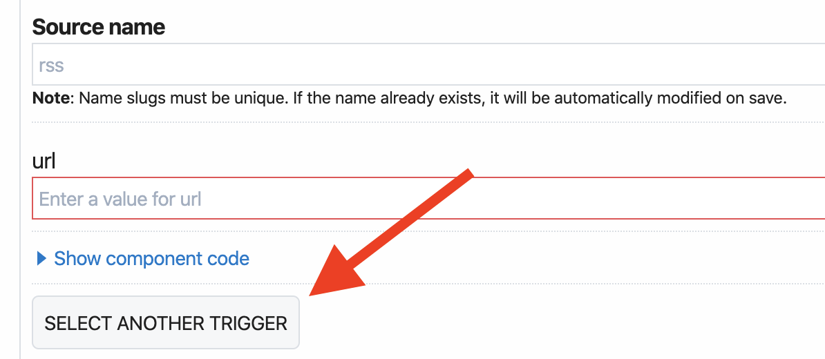 Select Another Trigger button
